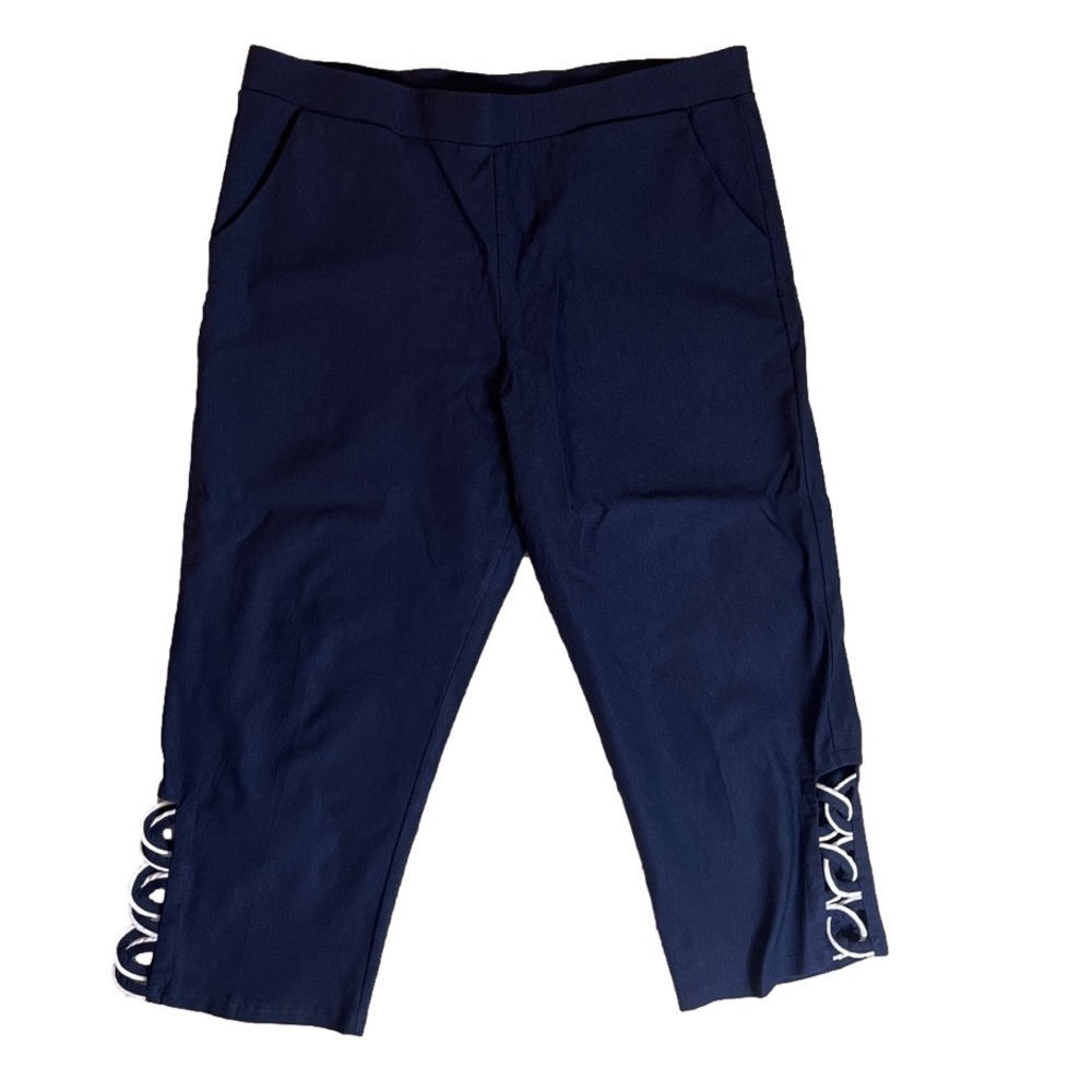 ⭐️ Creation pull-up cropped dark navy pants- size Large